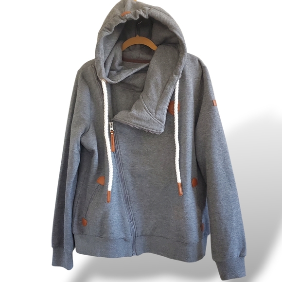 Wanakome Athena Heather Grey Full-Zip Hoodie - Picture 1 of 15